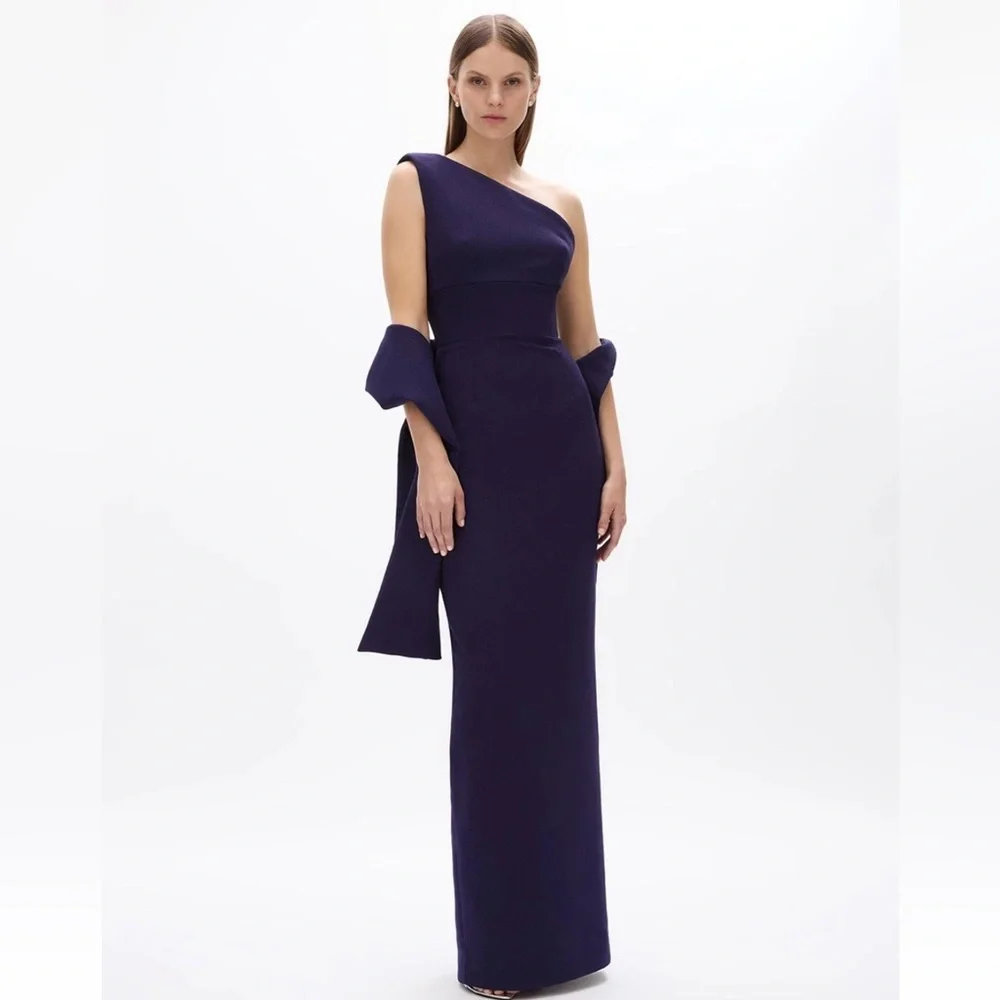 NWOT $1200 MRPs Rachel Gilbert Clara dress in dark indigo size 8 - Picture 6 of 17